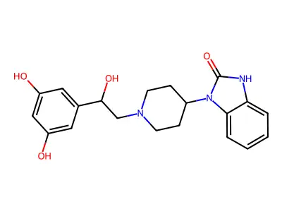3-[1-[2-(3,5-dihydroxyphenyl)-2-hydroxy-ethyl]-4-piperidyl]-1H-benzoimidazol-2-one structure