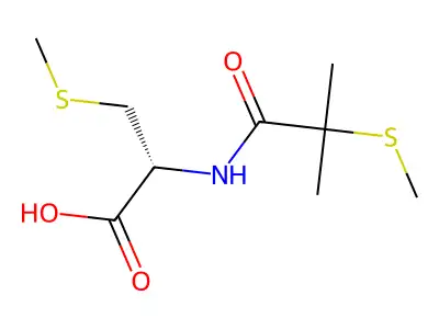 S-Methyl-N-(2-methyl-2(methylthio)propionyl)-L-cysteine structure