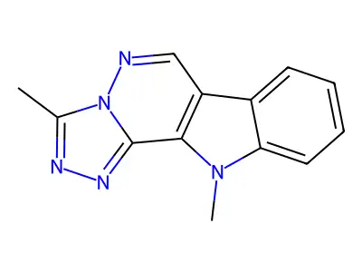11H-1,2,4-Triazolo(4',3':2,3)pyridazino(4,5-b)indole, 3,11-dimethyl- structure