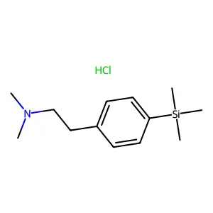 Phenethylamine, N,N-dimethyl-p-(trimethylsilyl)-, hydrochloride structure