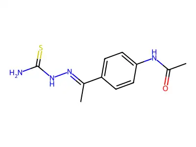 N-[4-[N-(carbamothioylamino)-C-methylcarbonimidoyl]phenyl]acetamide structure