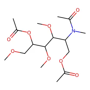 D-Galactitol, 2-(acetylmethylamino)-2-deoxy-3,4,6-tri-O-methyl-, 1,5-diacetate structure