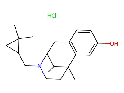 2,6-Methano-3-benzazocin-8-ol, 1,2,3,4,5,6-hexahydro-6,11-dimethyl-3-((2,2-dimethylcyclopropyl)methyl)-, hydrochloride structure