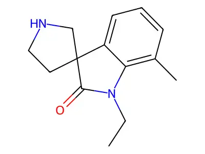 1'-ethyl-7-methylspiro[1H-indole-3,3'-pyrrolidine]-2-one structure