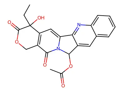 12-(Acetyloxy)-4-ethyl-4-hydroxy-1H-pyrano(3',4':6,7)indolizino(1,2-b)quinoline-3,14(4H,12H)-dione structure