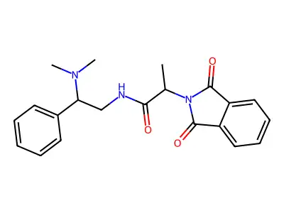 N-(2-dimethylamino-2-phenyl-ethyl)-2-(1,3-dioxoisoindol-2-yl)propanamide structure
