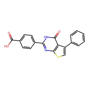 4-{4-oxo-5-phenyl-3H,4H-thieno[2,3-d]pyrimidin-2-yl}benzoic acid structure
