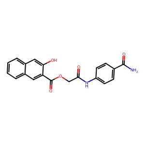 [2-(4-Carbamoylanilino)-2-oxoethyl] 3-hydroxynaphthalene-2-carboxylate structure