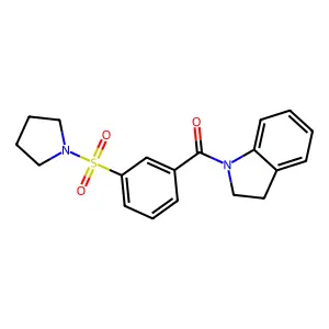 Indolinyl 3-(pyrrolidinylsulfonyl)phenyl ketone structure