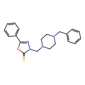 3-[(4-Benzylpiperazin-1-yl)methyl]-5-phenyl-1,3,4-oxadiazole-2-thione structure