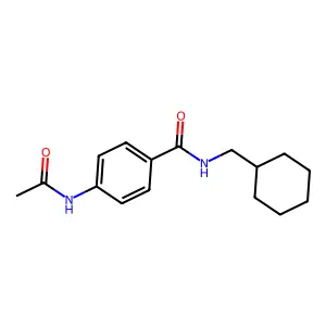 4-acetamido-N-(cyclohexylmethyl)benzamide structure