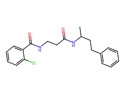 2-chloro-N-[3-oxo-3-(4-phenylbutan-2-ylamino)propyl]benzamide structure