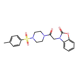 3-[2-[4-(4-Methylphenyl)sulfonylpiperazin-1-yl]-2-oxoethyl]-1,3-benzoxazol-2-one structure