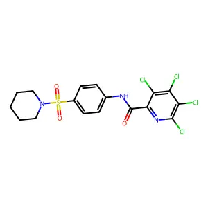 3,4,5,6-tetrachloro-N-[4-(piperidine-1-sulfonyl)phenyl]pyridine-2-carboxamide structure
