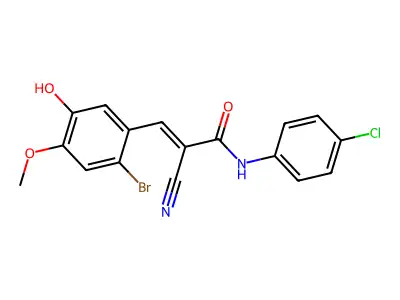 3-(2-bromo-5-hydroxy-4-methoxyphenyl)-N-(4-chlorophenyl)-2-cyanoprop-2-enamide structure