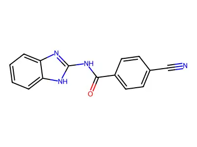 N-(1H-benzimidazol-2-yl)-4-cyanobenzamide structure