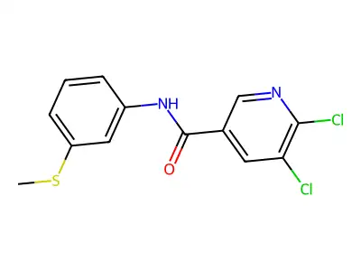 5,6-dichloro-N-[3-(methylsulfanyl)phenyl]pyridine-3-carboxamide structure