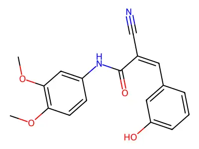 2-cyano-N-(3,4-dimethoxyphenyl)-3-(3-hydroxyphenyl)prop-2-enamide structure