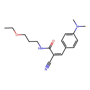 2-cyano-3-[4-(dimethylamino)phenyl]-N-(3-ethoxypropyl)prop-2-enamide structure