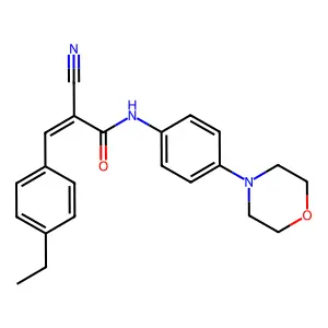 2-cyano-3-(4-ethylphenyl)-N-[4-(morpholin-4-yl)phenyl]prop-2-enamide structure