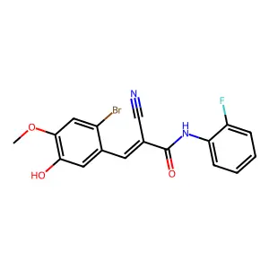 3-(2-bromo-5-hydroxy-4-methoxyphenyl)-2-cyano-N-(2-fluorophenyl)prop-2-enamide structure