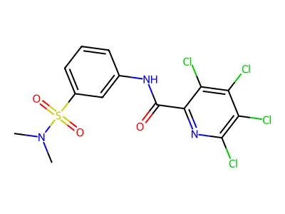 3,4,5,6-tetrachloro-N-[3-(dimethylsulfamoyl)phenyl]pyridine-2-carboxamide structure