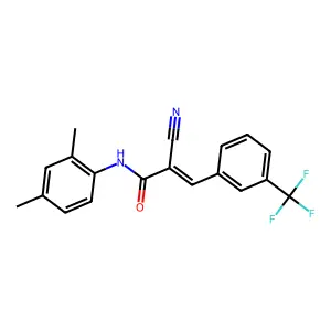 2-cyano-N-(2,4-dimethylphenyl)-3-[3-(trifluoromethyl)phenyl]prop-2-enamide structure