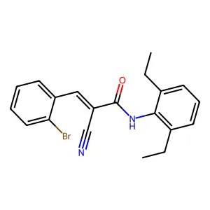 3-(2-bromophenyl)-2-cyano-N-(2,6-diethylphenyl)prop-2-enamide structure