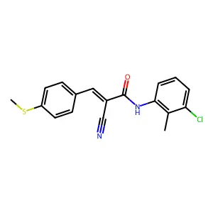 N-(3-chloro-2-methylphenyl)-2-cyano-3-[4-(methylsulfanyl)phenyl]prop-2-enamide structure
