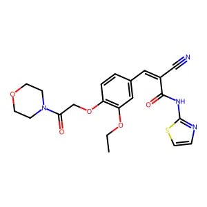 (E)-2-cyano-3-[3-ethoxy-4-(2-morpholin-4-yl-2-oxoethoxy)phenyl]-N-(1,3-thiazol-2-yl)prop-2-enamide structure