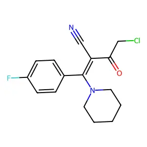 4-Chloro-2-[(4-fluorophenyl)(piperidin-1-yl)methylidene]-3-oxobutanenitrile structure