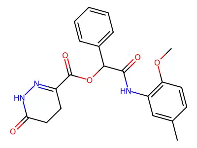 [2-(2-methoxy-5-methylanilino)-2-oxo-1-phenylethyl] 6-oxo-4,5-dihydro-1H-pyridazine-3-carboxylate structure
