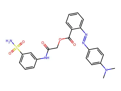 (3-sulfamoylphenyl)carbamoylmethyl 2-(4-dimethylaminophenyl)diazenylbenzoate structure