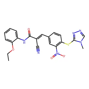 2-cyano-N-(2-ethoxyphenyl)-3-{4-[(4-methyl-4H-1,2,4-triazol-3-yl)sulfanyl]-3-nitrophenyl}prop-2-enamide structure