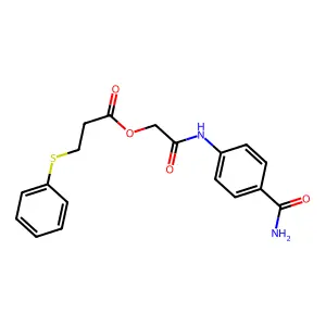 [2-(4-Carbamoylanilino)-2-oxoethyl] 3-phenylsulfanylpropanoate structure