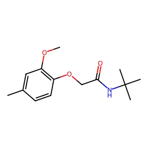 n-(Tert-butyl)-2-(2-methoxy-4-methylphenoxy)acetamide structure