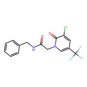 N-benzyl-2-[3-chloro-2-oxo-5-(trifluoromethyl)pyridin-1-yl]acetamide structure