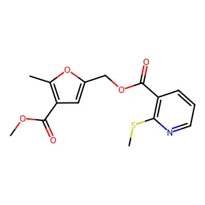 (4-(Methoxycarbonyl)-5-methylfuran-2-yl)methyl 2-(methylthio)nicotinate structure