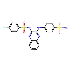 4-{[3-(4-Fluorobenzenesulfonamido)quinoxalin-2-yl]amino}benzene-1-sulfonamide structure