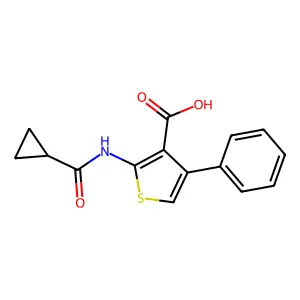 2-Cyclopropaneamido-4-phenylthiophene-3-carboxylic acid structure