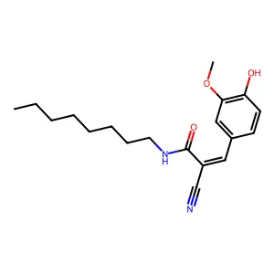 2-cyano-3-(4-hydroxy-3-methoxyphenyl)-N-octylprop-2-enamide structure