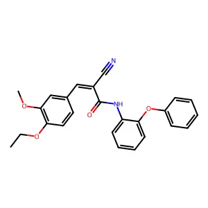 2-cyano-3-(4-ethoxy-3-methoxyphenyl)-N-(2-phenoxyphenyl)prop-2-enamide structure