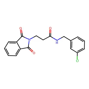 N-[(3-chlorophenyl)methyl]-3-(1,3-dioxoisoindol-2-yl)propanamide structure