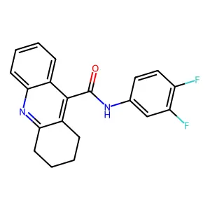 N-(3,4-difluorophenyl)-1,2,3,4-tetrahydroacridine-9-carboxamide structure