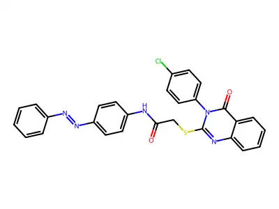 Acetamide, 2-[[3-(4-chlorophenyl)-3,4-dihydro-4-oxo-2-quinazolinyl]thio]-N-[4-(2-phenyldiazenyl)phenyl]- structure