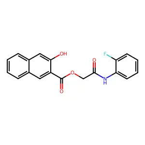 [2-(2-Fluoroanilino)-2-oxoethyl] 3-hydroxynaphthalene-2-carboxylate structure