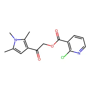 [2-Oxo-2-(1,2,5-trimethylpyrrol-3-yl)ethyl] 2-chloropyridine-3-carboxylate structure