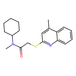 N-cyclohexyl-N-methyl-2-(4-methylquinolin-2-yl)sulfanylacetamide structure