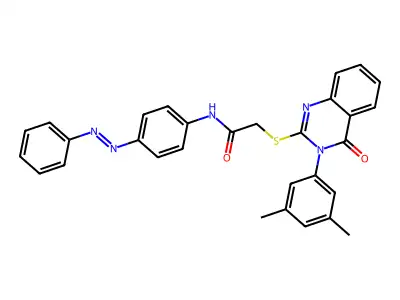 Acetamide, 2-[[3-(3,5-dimethylphenyl)-3,4-dihydro-4-oxo-2-quinazolinyl]thio]-N-[4-(2-phenyldiazenyl)phenyl]- structure