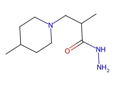 2-Methyl-3-(4-methylpiperidin-1-yl)propanehydrazide structure